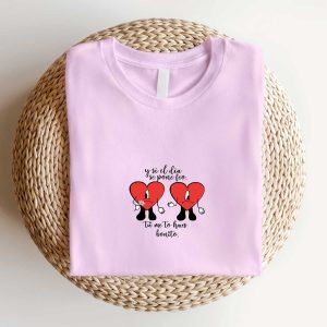Bad Bunny Couple Heart Embroidered Sweatshirt Me Fui de Vacaciones Lyrics Un Verano Sin Ti Album 2