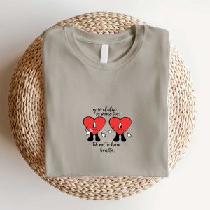 Bad Bunny Couple Heart Embroidered Sweatshirt Me Fui de Vacaciones Lyrics Un Verano Sin Ti Album 3