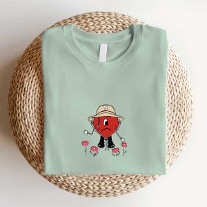 Bad Bunny Heart Embroidered Sweatshirt Un Verano Sin Ti Album Gifts for Bad Bunny Fans 1