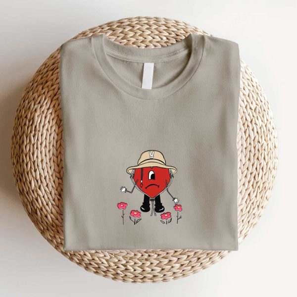 Bad Bunny Heart Embroidered Sweatshirt, Un Verano Sin Ti Album, Gifts for Bad Bunny Fans