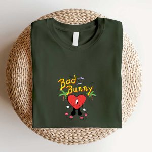 Bad Bunny Heart Embroidered T Shirt Un Verano Sin Ti Album Gifts for Bad Bunny Fans 3