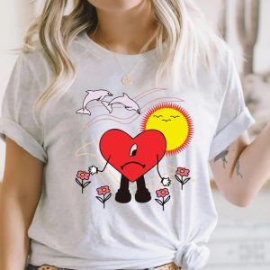 Bad Bunny Heart Shirt Un Verano Sin Ti Album Bad Bunny Graphic Tee