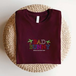 Bad Bunny World's Hottest Tour Embroidered Sweatshirt, Un Verano Sin Ti, Gifts for Bad Bunny Fans