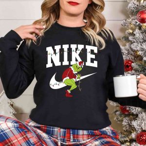 Grinch Nike Sweatshirt Funny Christmas Sweatshirt Christmas Gift Ideas