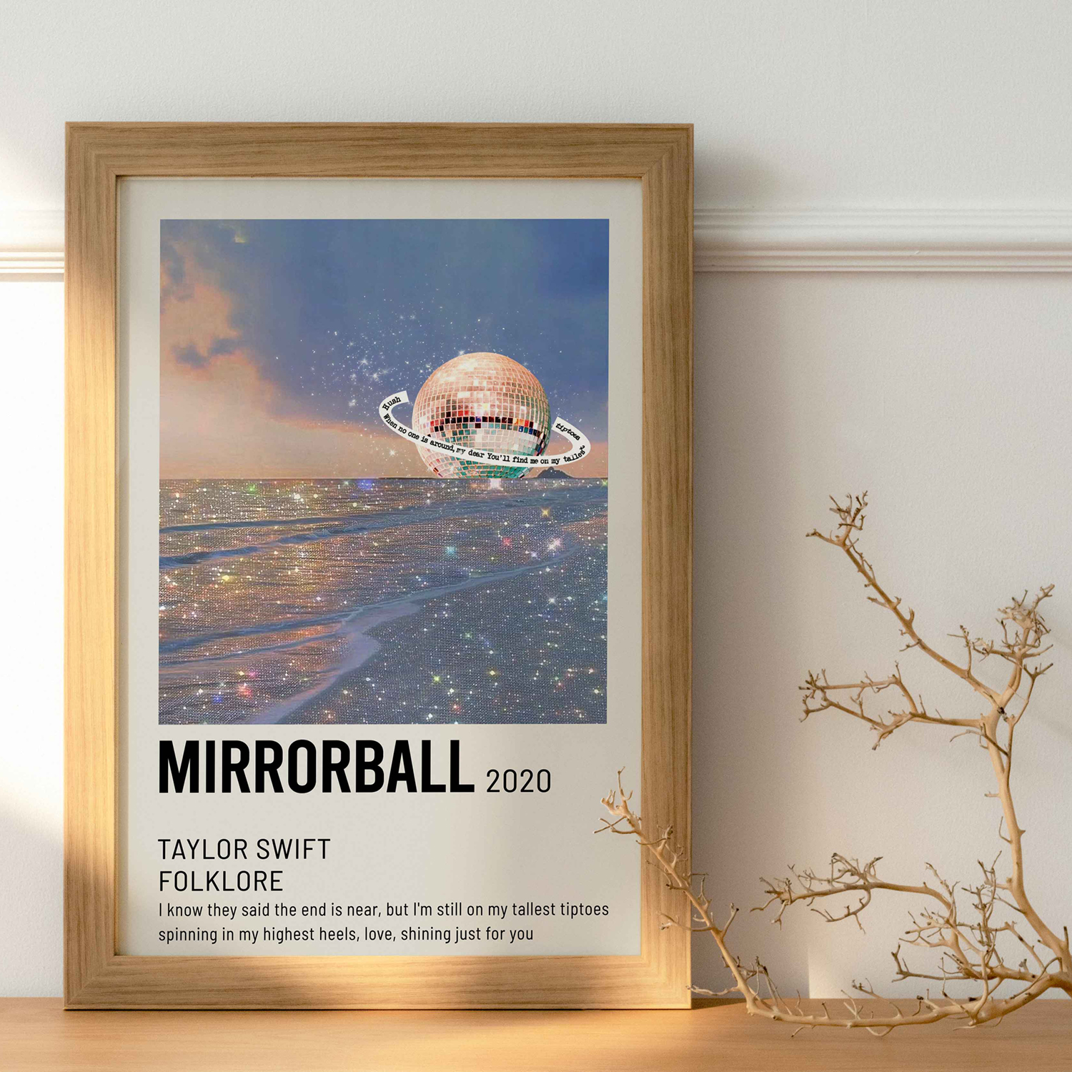 Mirrorball Taylor Swift Folklore Poster, Swiftie Gits - Happy Place for  Music Lovers