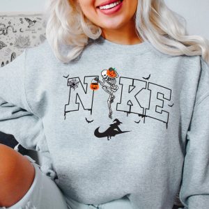 Vintage Nike Halloween Skeleton Pumpkin Sweatshirt, Fall Season