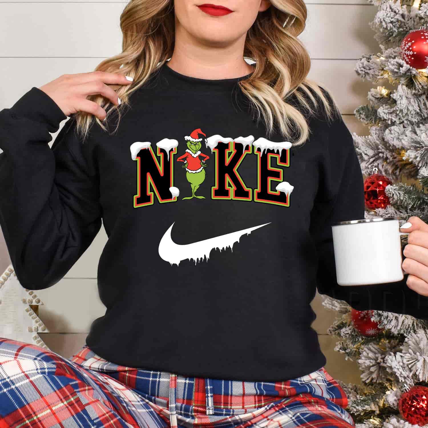 Nike Grinch Funny Christmas Sweatshirt For Men Womens, Christmas Gifts 2022  for Her, Xmas Gifts for Him - Happy Place for Music Lovers