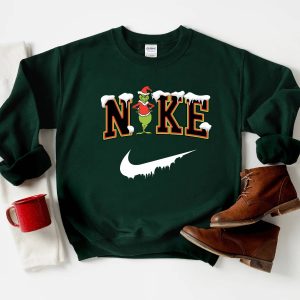 Nike Grinch Funny Christmas Sweatshirt For Men Womens Christmas Gifts 2022 for Her Xmas Gifts for Him 2