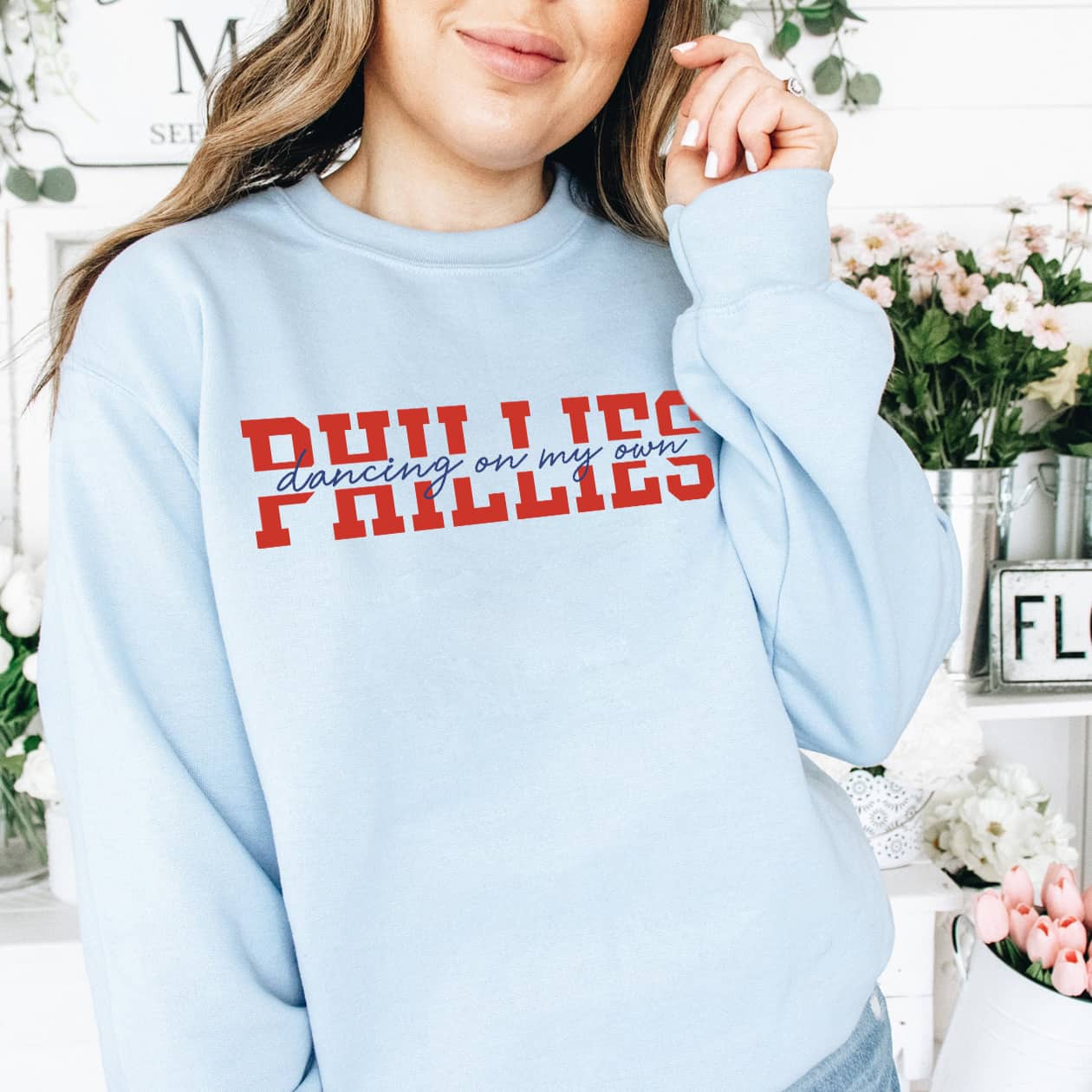 Philadelphia Phillies Dancing On My Own Crewneck Sweatshirt - Jolly Family  Gifts