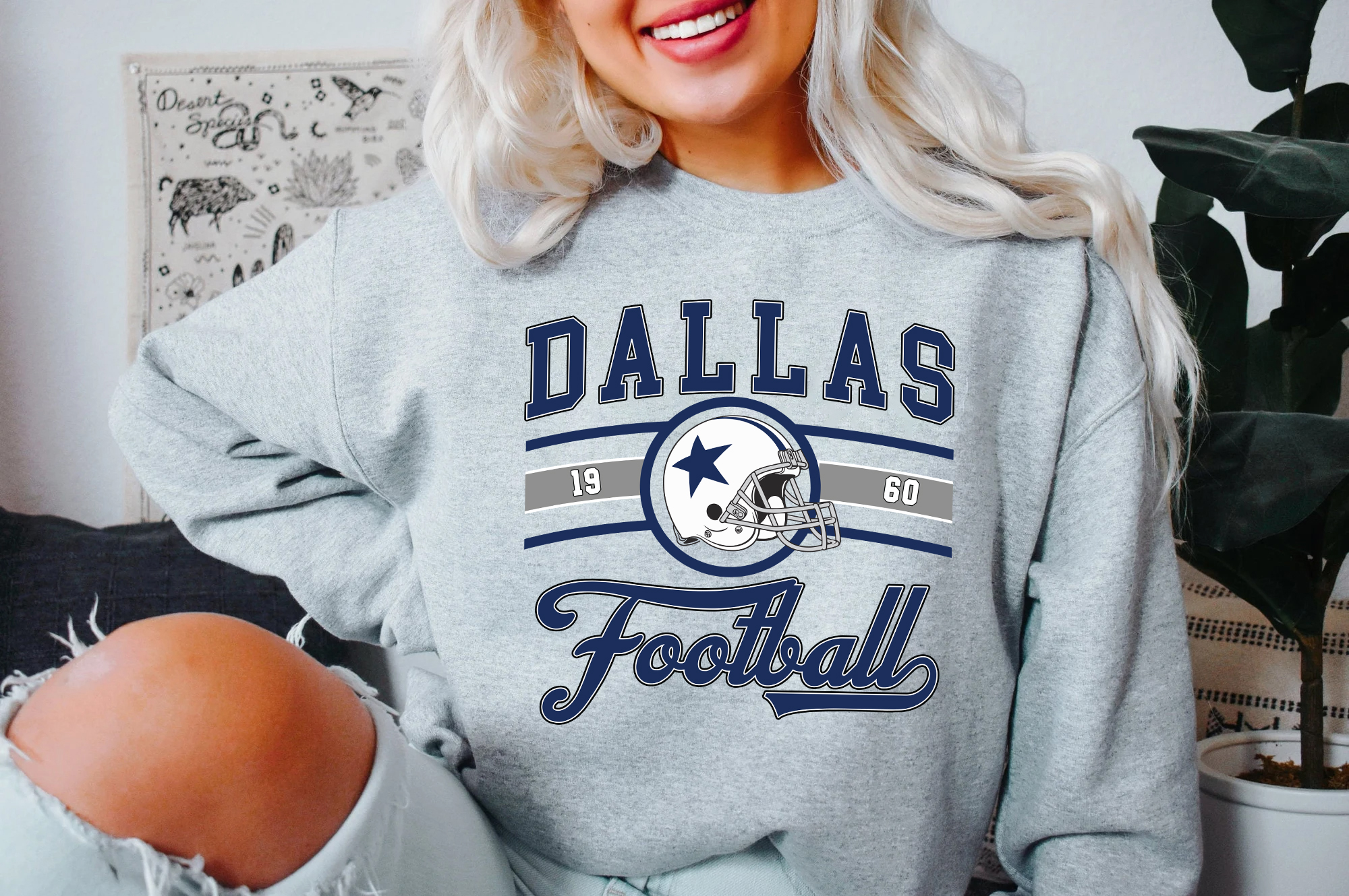 Vintage Dallas Cowboys Football Sweatshirt - Happy Place for Music Lovers