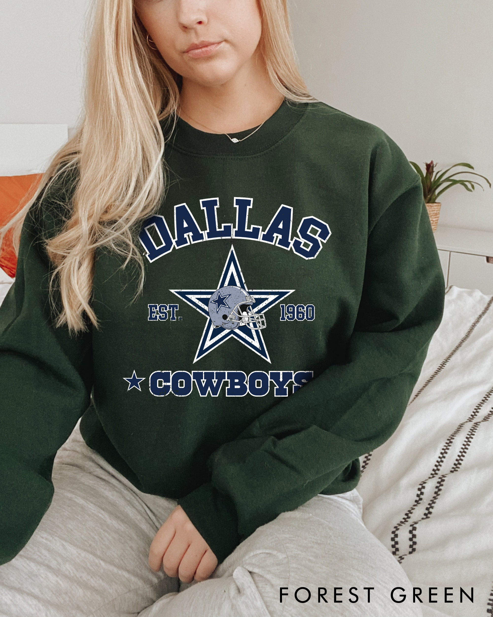 Vintage Dallas Cowboys Football Est 1960 Sweatshirt - Happy Place for Music  Lovers