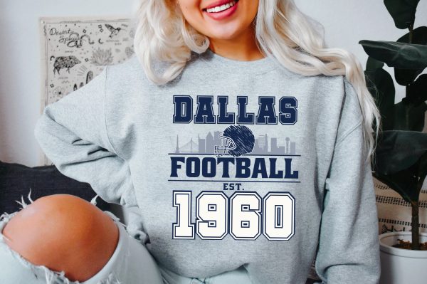 Vintage Dallas Cowboys Football Sweatshirt, Retro NFL