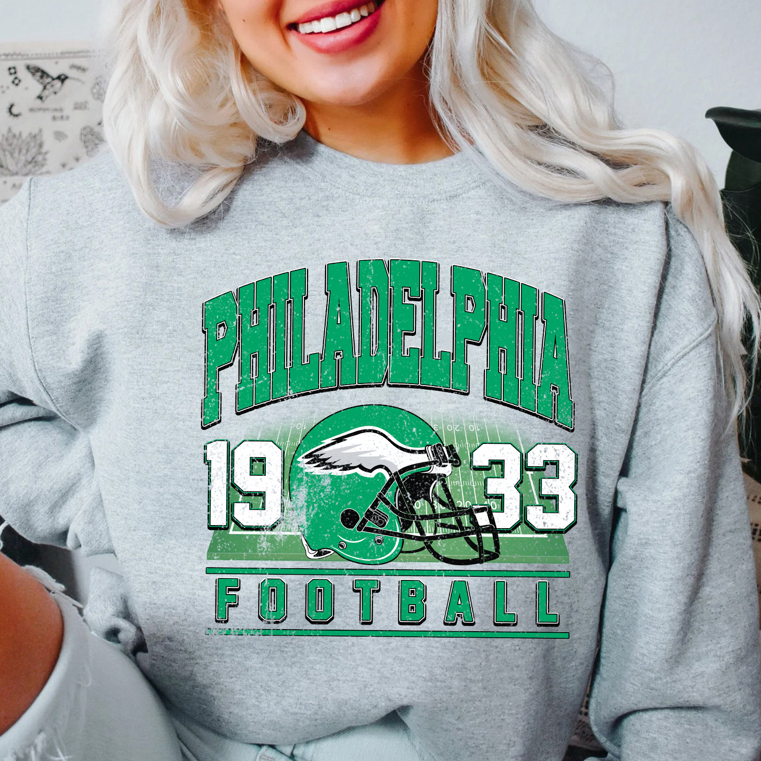 Philadelphia Eagles Sweatshirt Tshirt Hoodie Mens Womens Double