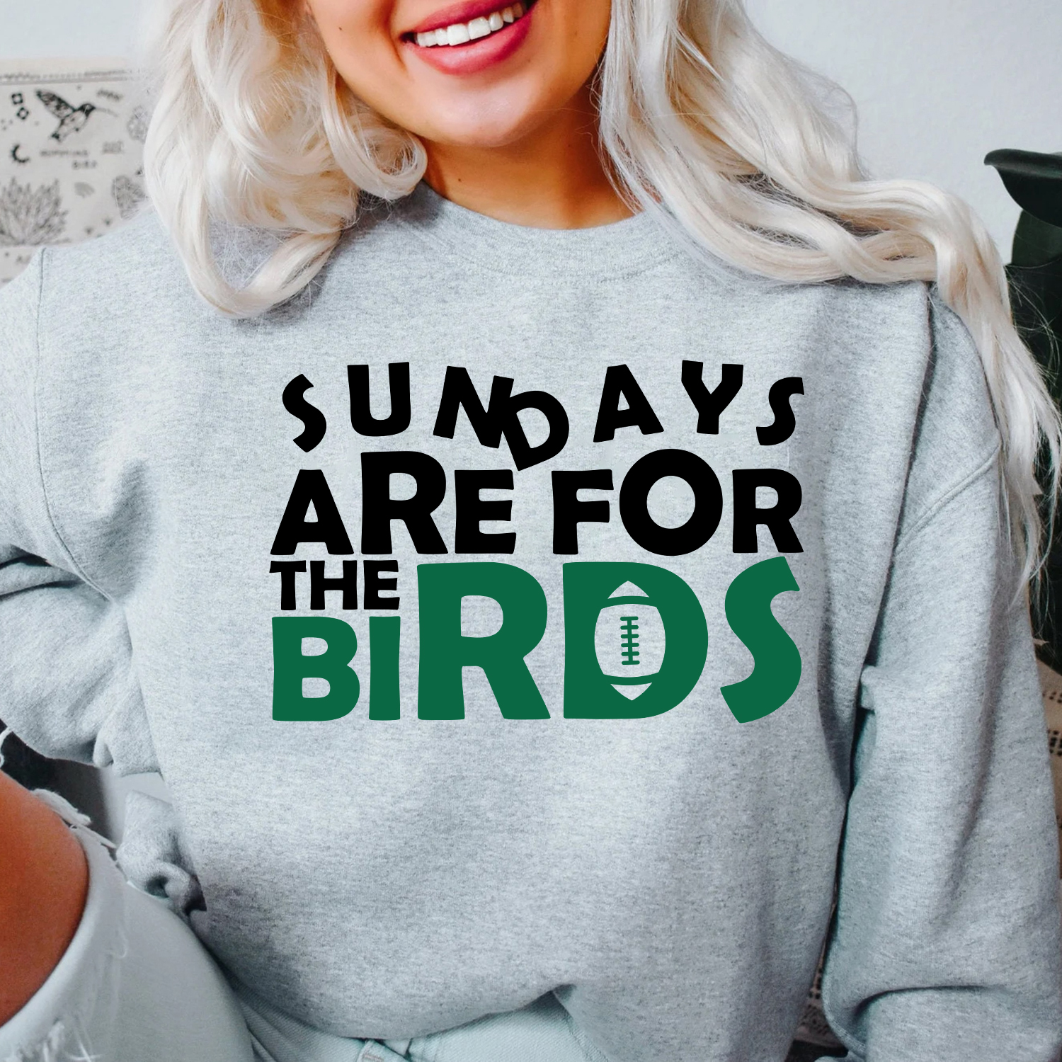 Philadelphia Eagles Womens Shirt, Sundays Are For The Birds Shirt, Gifts  For Eagles Fans - Happy Place for Music Lovers