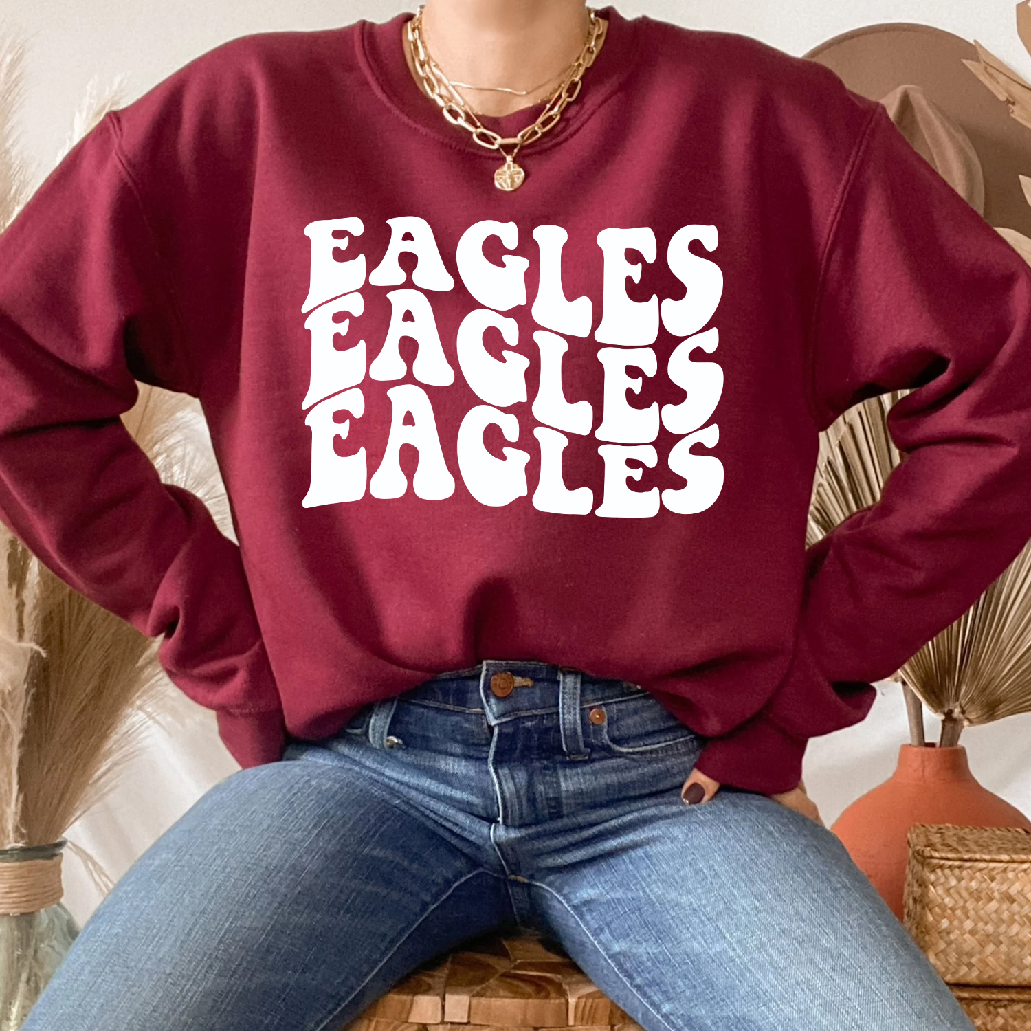Women's Eagles Shirt, Gifts For Eagles Fans - Happy Place for