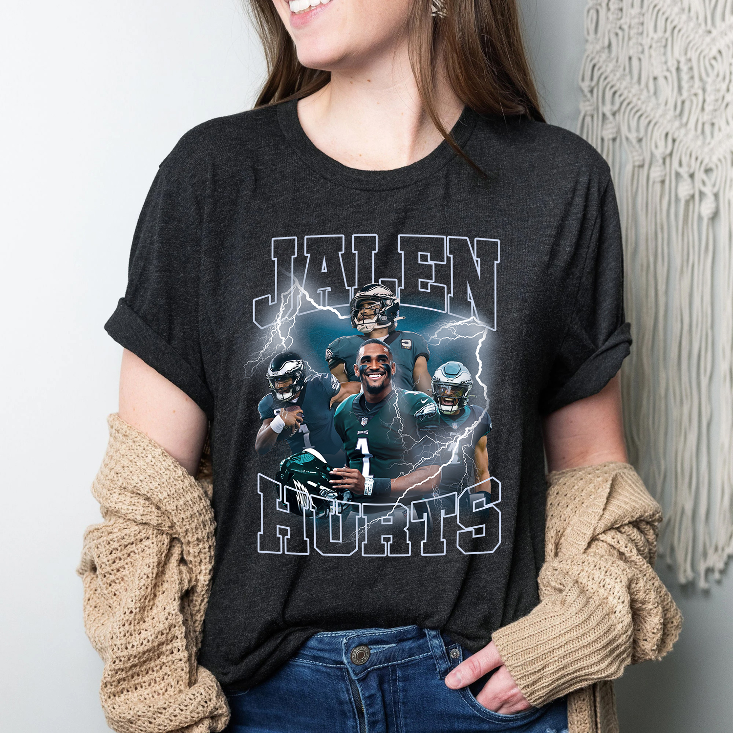 Jalen Hurts T Shirt, Philadelphia Eagles Fan Gift - Happy Place for Music  Lovers