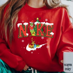 Santa Grinch Nike Christmas Sweatshirt Christmas Gifts 2022 for Her Xmas Gifts for Him 1