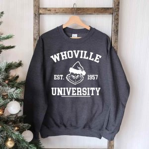 Whoville University Sweatshirt, Grinch Long Sleeve Shirt, Christmas Gifts 2022 for Her