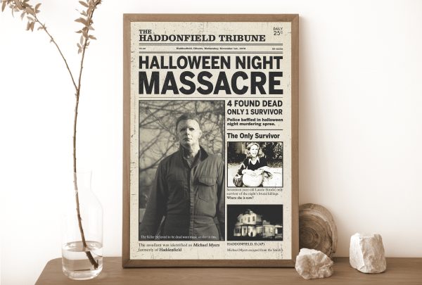Halloween Night Massacre 1978 Poster, Michael Myers, Horror Movies Gift Fan