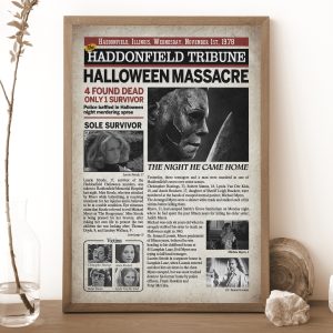 Michael Myers Halloween 1978 Night Massacre Poster, Horror Movies Gift Fan