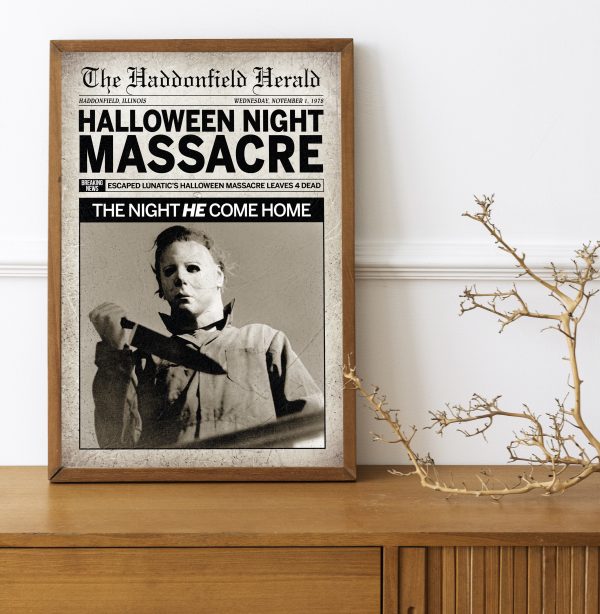 Halloween 1978 Michael Myers Face Poster, Night Massacre, Horror Movies Gift Fan