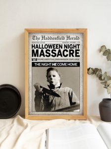 Halloween 1978 Michael Myers Face Poster, Night Massacre, Horror Movies Gift Fan