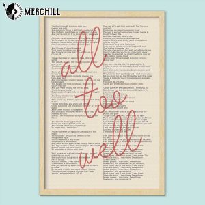 All Too Well Lyrics Taylor Swift Poster Red Gifts for swifties 4