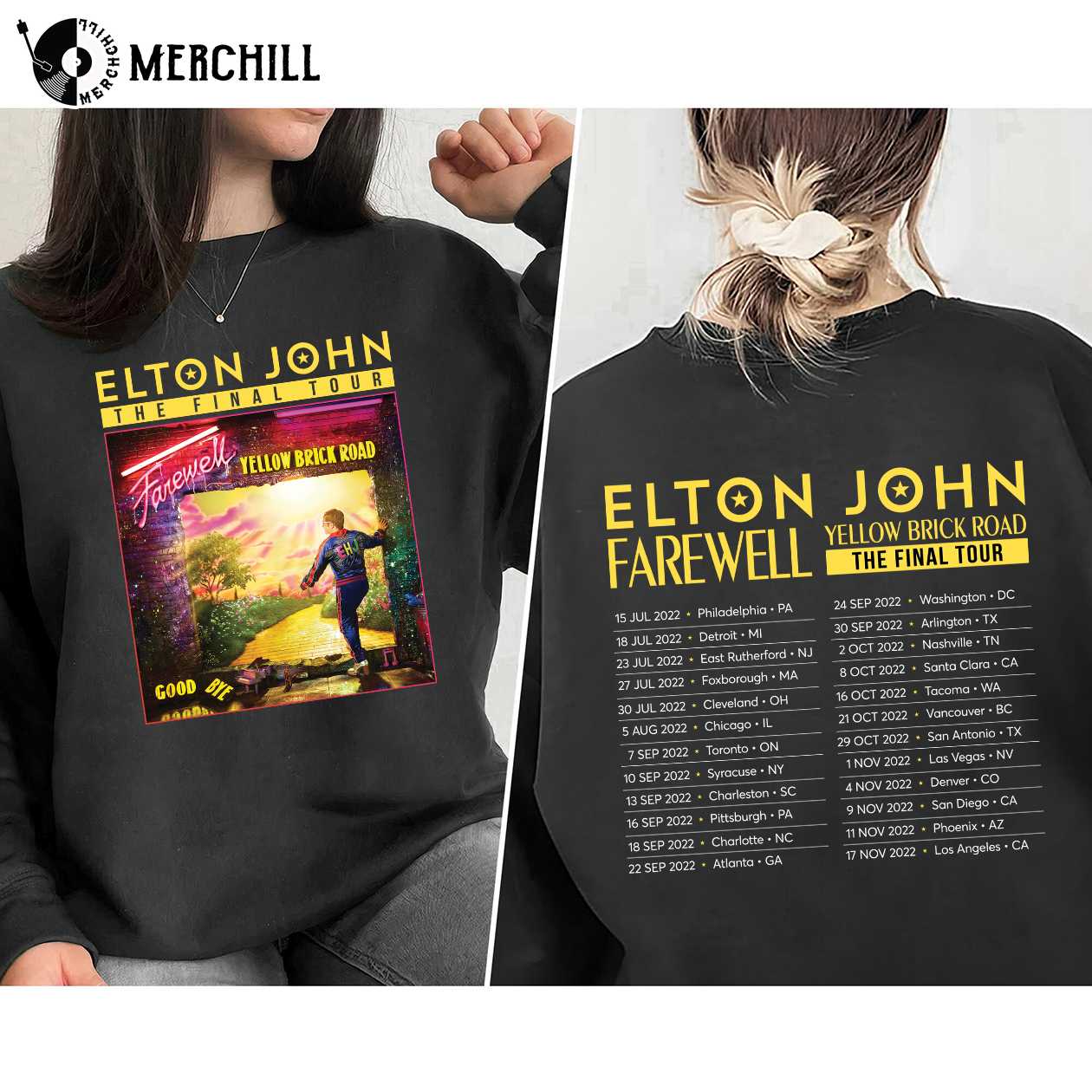 Elton John Farewell Tour 2022 Shirt Yellow Brick Road The Final Tour -  Happy Place for Music Lovers