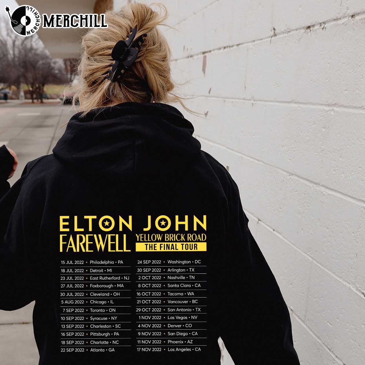 ELTON JOHN T shirt Farewell Tour 2022, The Final Tour Yellow Brick Road  T-Shirt