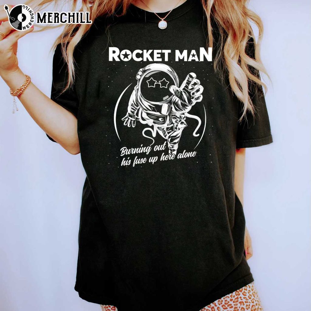 Elton John Rocketman T Shirt Lyrics Song 90s Happy Place for Music Lovers