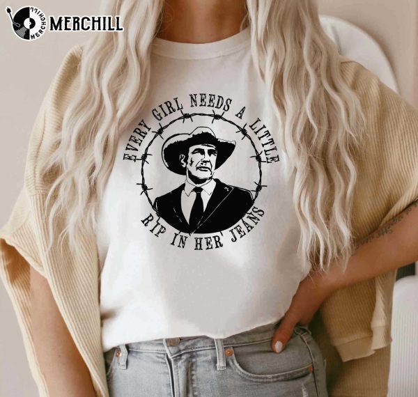 Every Girl Needs A Little Rip In Her Jeans Yellowstone Shirts Rip Gifts for Yellowstone Fan