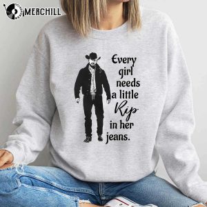 Every Girl Needs A Little Rip In Her Jeans Yellowstone Sweatshirt Womens Gifts for Yellowstone Fan