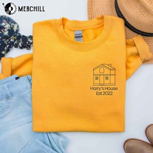 Harrys House Album Embroidered Sweatshirt Harry Styles Yellow Shirt 4 Harrys House Album Embroidered Sweatshirt Harry Styles Yellow Shirt