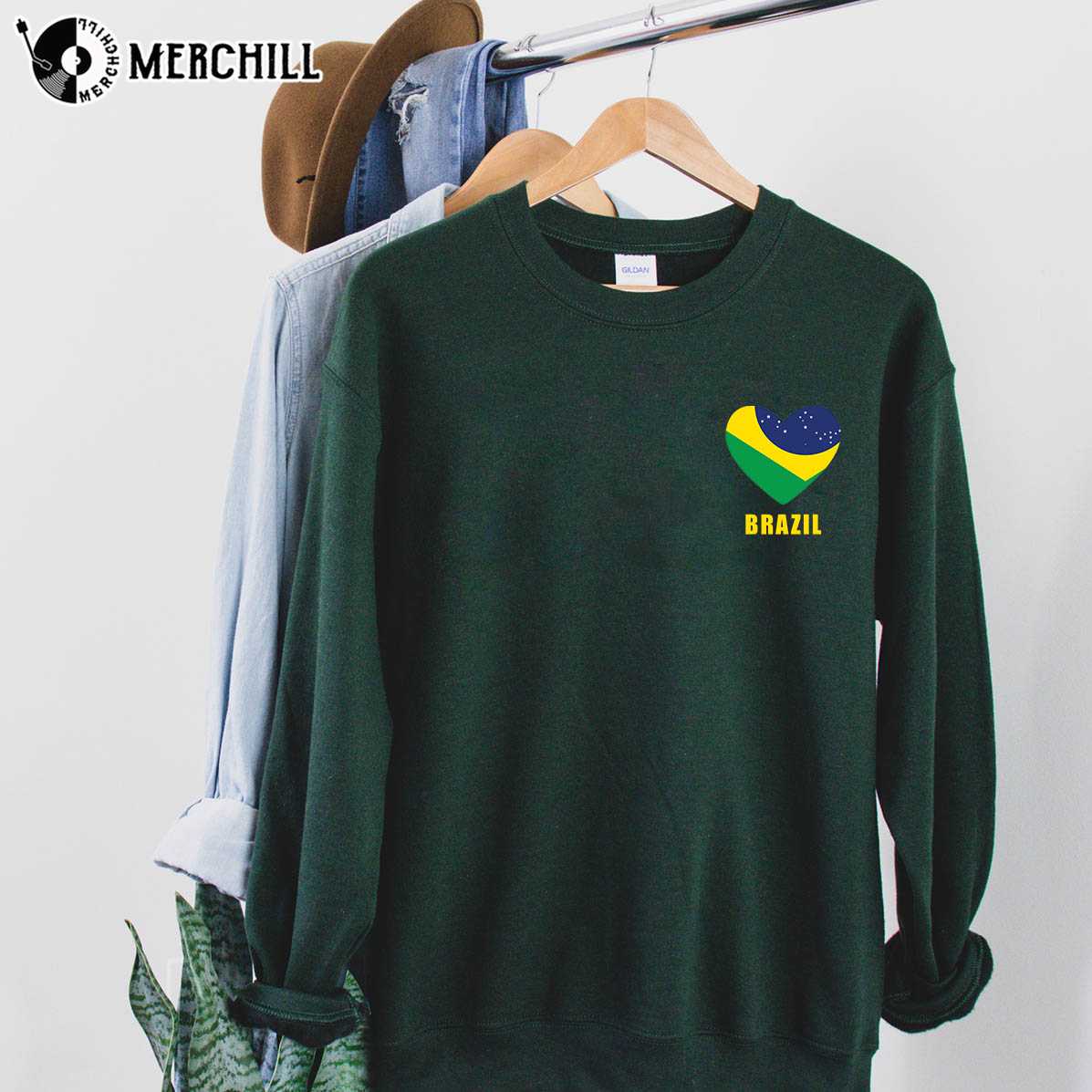 Heart Shape Brazil Flag Shirt Brasil Gift Ideas - Happy Place for Music  Lovers