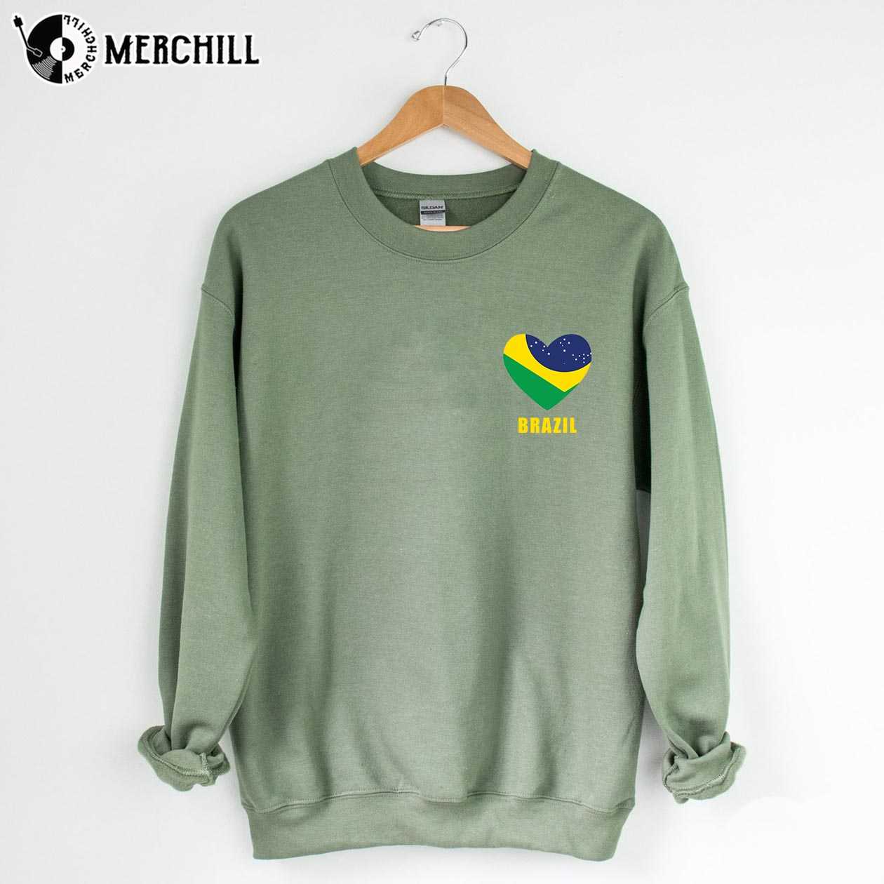 Heart Shape Brazil Flag Shirt Brasil Gift Ideas - Happy Place for