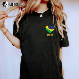 Heart Shape Brazil Flag Shirt Brasil Gift Ideas