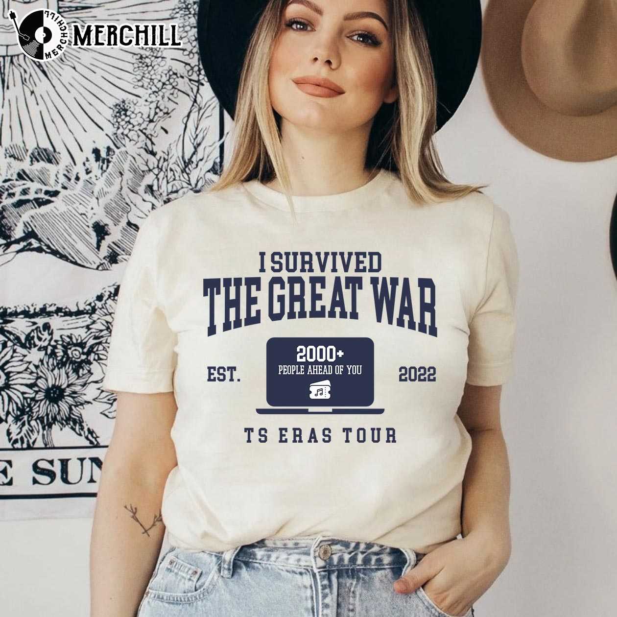 I Survived The Great War TS Eras Tour Sweatshirt Funny Taylor Swift Shirt -  Happy Place for Music Lovers