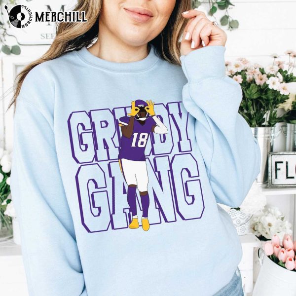 Justin Jefferson Griddy Shirt Womens Vikings Shirt Minnesota Vikings Gift