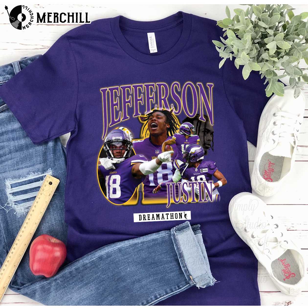 Justin Jefferson Shirt Minnesota Vikings T Shirt Gifts for Vikings Fans -  Happy Place for Music Lovers
