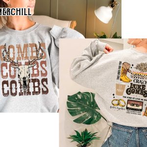 Luke Combs Country Music Sweatshirt Printed 2 Sides Cowgirl Shirt