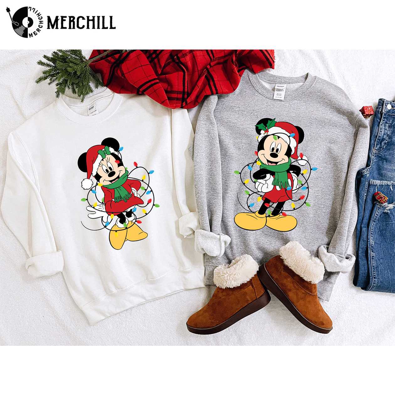 Mickey And Minnie Christmas Crewneck Shirt, Disney Couple Shirt, Disney  Shirt, Christmas Shirt, Christmas Gifts