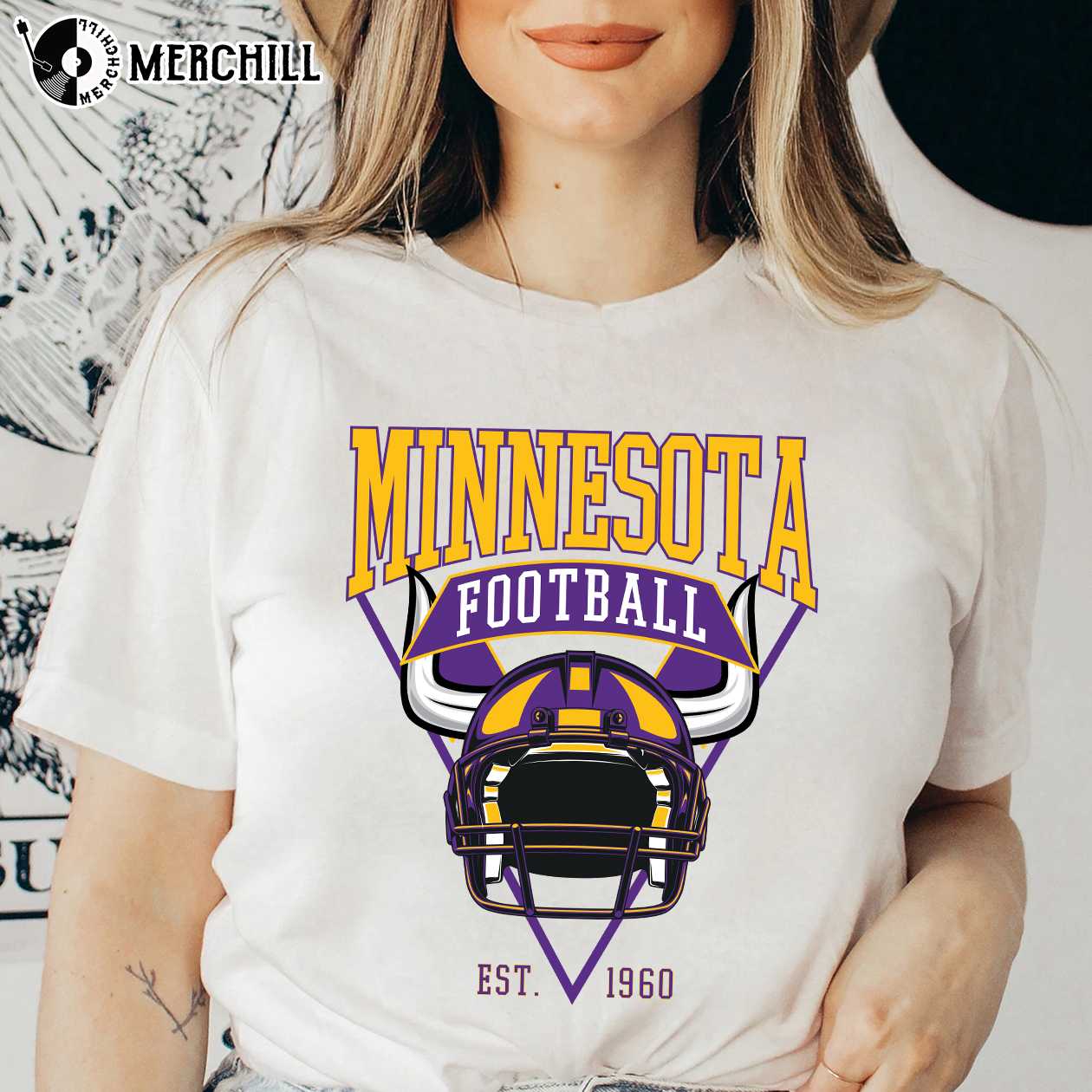 Minnesota Football 1960 Vintage Vikings T Shirt Gifts for Vikings Fans -  Happy Place for Music Lovers