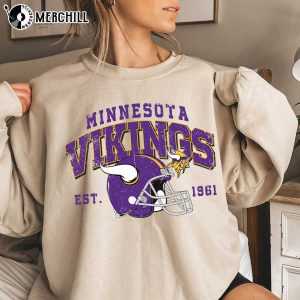 Minnesota Vikings Hooded Sweatshirt Est. 1961 Vikings Football Gifts 2