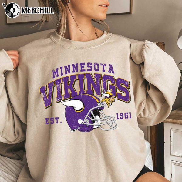 Minnesota Vikings Hooded Sweatshirt Est. 1961 Vikings Football Gifts