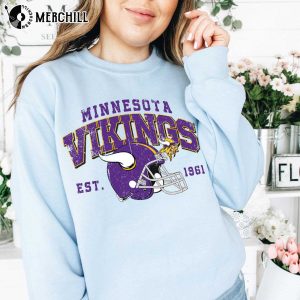Minnesota Vikings Hooded Sweatshirt Est. 1961 Vikings Football Gifts 4