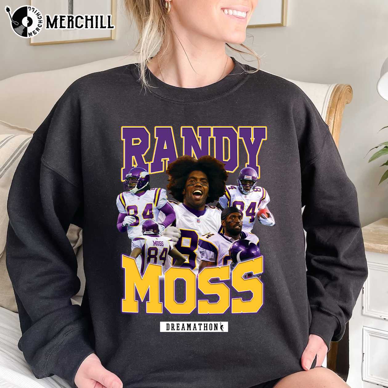 Randy Moss Jersey Youth Vikings T shirt Mens Gifts for Vikings Fans - Happy  Place for Music Lovers