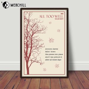 Red All Too Well Poster Taylor Swift Inspired Gifts 2