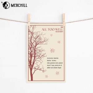 Red All Too Well Poster Taylor Swift Inspired Gifts 3