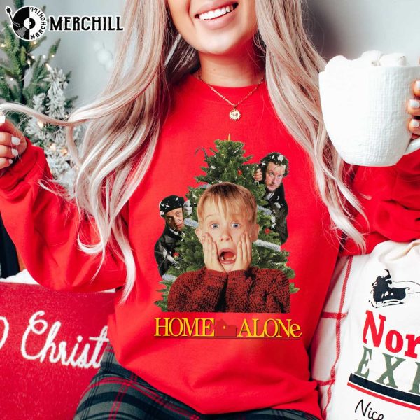 Red Home Alone Christmas Shirt, Christmas Gift for Young Adults