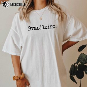Retro Brasileiro White Brazil Shirt Gift for Brasil Soccer Fans 3